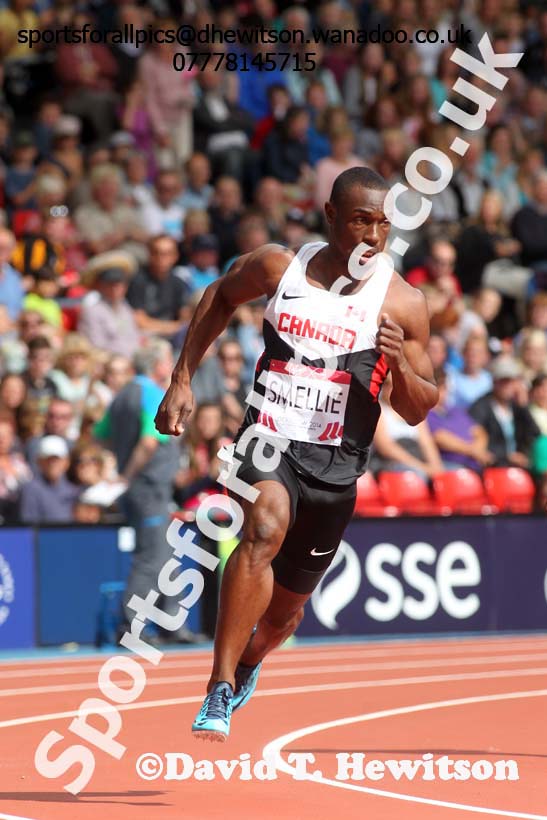 Gavin Smellie (Canada) 200 metres semi-final at the Commonwealth Games, Glasgow. Photo: David T. Hewitson/Sports for All Pics
